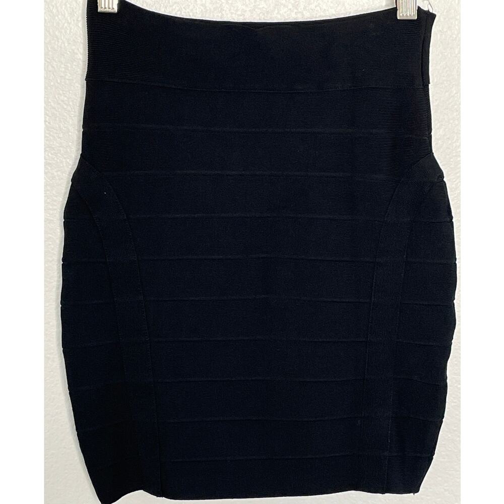HERVE LEGER Black Original Bandage Mini Skirt Luxury Bodycon Small - Picture 2 of 7